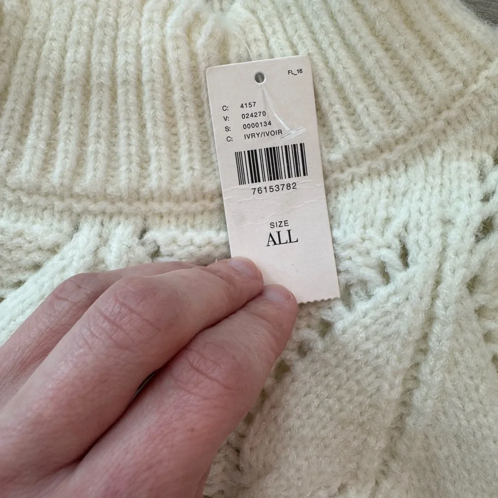 MAEVE ANTHROPOLOGIE Bow Ribbon Tie Sweater Vest in Ivory One Size NWT - Picture 6 of 9